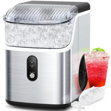 Load image into Gallery viewer, COWSAR Nugget Ice Makers Countertop, Soft Chewable Crushed Ice Maker Machine, Portable Pebble Ice Maker Countertop, 34Lbs/Day, Self-Cleaning, One-Button Operation Ice Machine for Home Kitchen Party
