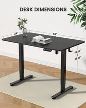 Load image into Gallery viewer, ErGear Height Adjustable Electric Standing Desk, 48 x 24 Inches Sit Stand up Desk, Memory Computer Home Office Desk (Black)
