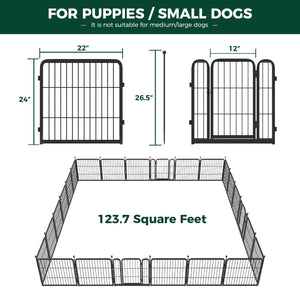 FXW Rollick Dog Playpen for Yard, RV Camping│Patented, 24 inch 24 Panels