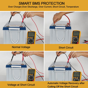 Weize 12V 200Ah LiFePO4 Lithium Battery, Built-in Smart BMS, 8000+ Deep Cycles, Low Temperature Protection Rechargable Battery Perfect for RV, Solar, Marine, Overland/Van, and Off Grid Applications