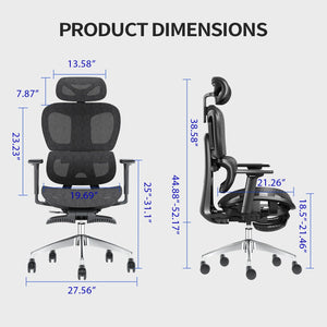 PatioMage Ergonomic Mesh Office Chair with 3D Adjustable Armrest,High Back Desk Computer Chair Ergo3d Ergonomic Office Chair with Wheels for Home & Office Black