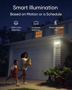 eufy Security Floodlight Camera E340 Wired, Security Camera Outdoor, 360° Pan & Tilt, 24/7 Recording, 2.4G/5G Wi-Fi, 2000 LM, Motion Detection, Built-In Siren, Dual Cam, HB3 Compatible, No Monthly Fee