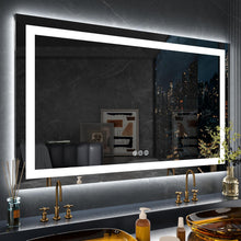 Load image into Gallery viewer, LOAAO 72&quot;X36&quot; Inch RGB LED Bathroom Mirror with Lights, Large, Anti-Fog, Dimmable Smart Lighted Bathroom Vanity Mirror, Multiple Light Modes, RGB Backlit + Front Light, Memory Function, Tempered Glass
