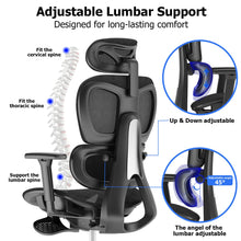 Load image into Gallery viewer, PatioMage Ergonomic Mesh Office Chair with 3D Adjustable Armrest,High Back Desk Computer Chair Ergo3d Ergonomic Office Chair with Wheels for Home &amp; Office Black
