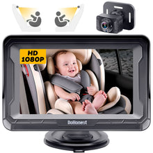 Load image into Gallery viewer, DoHonest Baby Car Camera for Backseat: HD 1080P Easy Setup Carseat Camera Rear Facing Infant - Crystal Night Vision 360° Rotating Baby Car Monitor for Kids - V33
