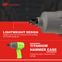 Load image into Gallery viewer, Ingersoll Rand 2235TiMAX-G 1/2” Drive Air Impact Wrench, Lightweight 4.6 lb Design, Powerful Torque Output Up to 1,350 ft/lbs, Titanium Hammer Case, Max Control, Hi-Visibility Red , Green
