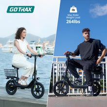 Load image into Gallery viewer, Gotrax FLEX Electric Scooter with Seat for Adult, Max 16-25miles Range, 15.5-20mph Power by 400W-500W Motor, Comfortable 14&quot; Pneumatic Tire and Wider Deck &amp; Height Adujustable Seat with Carry Basket
