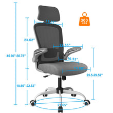 Load image into Gallery viewer, Mimoglad Office Chair, High Back Ergonomic Desk Chair with Adjustable Lumbar Support and Headrest, Swivel Task Chair with flip-up Armrests for Guitar Playing, 5 Years Warranty
