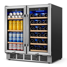 Load image into Gallery viewer, 30&quot; Wine and Beverage Refrigerator - Dual Zone Wine and Beverage Cooler, Under Counter/Freestanding Wine and Beer Fridge Holds 29 Bottles &amp; 110 Cans - Ideal for Home, Bar, and Office-Premium Cooling
