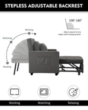 Load image into Gallery viewer, XSPRACER [UPDATED] Convertible Chair Bed, Sleeper Chair Bed 3 in 1, Stepless Adjustable Backrest, Armchair, Sofa, Bed, Fleece, Dark Gray, Single One
