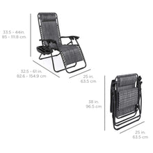 Load image into Gallery viewer, Best Choice Products Set of 2 Adjustable Steel Mesh Zero Gravity Lounge Chair Recliners w/Pillows and Cup Holder Trays, Gray
