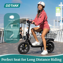 Load image into Gallery viewer, Gotrax FLEX Electric Scooter with Seat for Adult, Max 16-25miles Range, 15.5-20mph Power by 400W-500W Motor, Comfortable 14&quot; Pneumatic Tire and Wider Deck &amp; Height Adujustable Seat with Carry Basket
