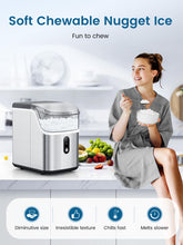 Load image into Gallery viewer, COWSAR Nugget Ice Makers Countertop, Soft Chewable Crushed Ice Maker Machine, Portable Pebble Ice Maker Countertop, 34Lbs/Day, Self-Cleaning, One-Button Operation Ice Machine for Home Kitchen Party
