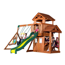 Load image into Gallery viewer, Backyard Discovery Tanglewood All Cedar Wood Playset Swing Set
