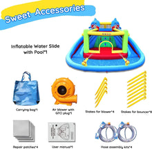 Load image into Gallery viewer, Causeair Inflatable Water Slide with Bounce House,Dolphin Styling,Splashing Pool,Double Water Cannon,Climbing Wall,Heavy Duty GFCI Blower,Inflatable Water Park for Kids Backyard Summer
