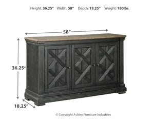 Signature Design by Ashley Tyler Creek Urban Farmhouse Dining Room Buffet or Server, Almost Black