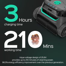 Load image into Gallery viewer, (2024 New) WYBOT S2 Cordless Pool Vacuum, Robotic Cleaner for Inground Pools, Touch Mode Switch, 210min Runtime, Brushless Motor, Intelligent Navigation, 3H Fast Charging, Up to 3229 Sq.Ft
