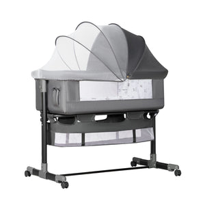 YADAQE Baby Bassinet, Baby Basinet Bedside Sleeper, Easy to Fold Portable Crib Side Bassinet 2024new Style Girl/boy bassinets (Dark Gray)