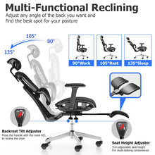 Load image into Gallery viewer, PatioMage Ergonomic Mesh Office Chair with 3D Adjustable Armrest,High Back Desk Computer Chair Ergo3d Ergonomic Office Chair with Wheels for Home &amp; Office Black
