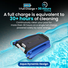 Load image into Gallery viewer, Betta SE Solar Powered Automatic Robotic Pool Skimmer Cleaner with 30-Hour Continuous Cleaning Battery Power and Re-engineered Twin Salt Chlorine Tolerant Motors (Blue)
