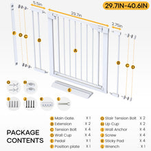 Load image into Gallery viewer, Cumbor 36&quot; Extra Tall Baby Gate for Dogs and Kids with Wide 2-Way Door, 29.7&quot;-40.6&quot; Width, and Auto Close Personal Safety for Babies and Pets, Fits Doorways, Stairs, and Entryways
