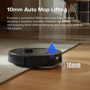 roborock Qrevo S Robot Vacuum and Mop, Self-Drying, Auto Mop Washing, 7000Pa Suction, Self-Emptying & Refilling, 10mm Mop Lifting, 200RPM Spinning Mops, Smart Obstacle Avoidance, Black