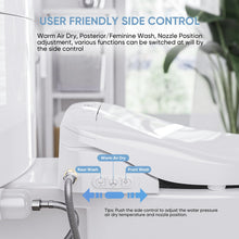 Load image into Gallery viewer, LEIVI Electric Bidet Smart Toilet Seat with Dual Control Mode, Adjustable Warm Water and Air Dryer, Ultra Slim Heated Toilet Seat, Oscillating and Pulsating Spray Wash, LED Nightlight, Elongated
