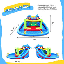 Load image into Gallery viewer, Causeair Inflatable Water Slide with Bounce House,Dolphin Styling,Splashing Pool,Double Water Cannon,Climbing Wall,Heavy Duty GFCI Blower,Inflatable Water Park for Kids Backyard Summer
