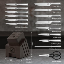 Load image into Gallery viewer, imarku Knife Set, 16 PCS High Carbon Japanese Stainless Steel Knife Sets for Kitchen with Block, Ultra Sharp Kitchen Knife Set with Sharpener Chef Knife Set, Dishwasher Safe, Best Gifts
