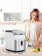 Load image into Gallery viewer, COWSAR Nugget Ice Makers Countertop, Soft Chewable Crushed Ice Maker Machine, Portable Pebble Ice Maker Countertop, 34Lbs/Day, Self-Cleaning, One-Button Operation Ice Machine for Home Kitchen Party
