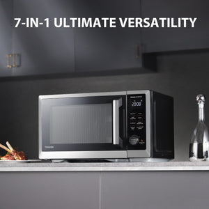 TOSHIBA Countertop Microwave Oven Air Fryer Combo, Inverter, Convection, Broil, Speedy Combi, Even Defrost, Humidity Sensor, Mute Function, 27 Auto Menus, 1.0 cu.ft, 1000W, Stainless Steel