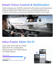Load image into Gallery viewer, VIOFO A229 Pro 4K HDR Dash Cam, Dual STARVIS 2 IMX678 IMX675, 4K+2K Front and Rear Car Camera, 2 Channel with HDR, Voice Control, 5GHz WiFi GPS, Night Vision 2.0, 24H Parking Mode, Support 512GB Max

