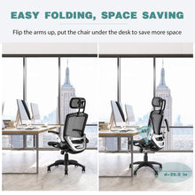 Load image into Gallery viewer, GABRYLLY Ergonomic Mesh Office Chair, High Back Desk Chair - Adjustable Headrest with Flip-Up Arms, Tilt Function, Lumbar Support and PU Wheels, Swivel Computer Task Chair
