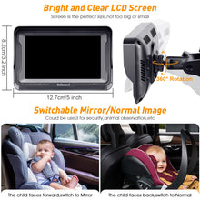 Load image into Gallery viewer, DoHonest Baby Car Camera for Backseat: HD 1080P Easy Setup Carseat Camera Rear Facing Infant - Crystal Night Vision 360° Rotating Baby Car Monitor for Kids - V33
