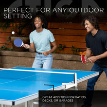 Load image into Gallery viewer, STIGA XTR Professional Outdoor Table Tennis Tables – All Weather Aluminum Waterproof Outdoor or Indoor Design with Net &amp; Post - 10 Minute Easy Assembly Ping Pong Table with Compact Storage
