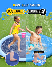 Load image into Gallery viewer, VISTOP Non-Slip Splash Pad for Kids and Dog, Thicken Sprinkler Pool Summer Outdoor Water Toys - Fun Backyard Fountain Play Mat for Baby Girls Boys Children or Pet Dog (67 inch, Blue&amp;Blue)
