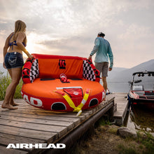 Load image into Gallery viewer, Airhead Big Mable Towable 1-2 Rider Tube for Boating and Water Sports, Heavy Duty Full Nylon Cover with Zipper, EVA Foam Pads, Patented Speed Safety Valve for Inflating &amp; Deflating, Dual Tow Points
