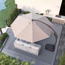 Load image into Gallery viewer, Grand patio 11FT Cantilever Umbrella with Base Outdoor Large Round Aluminum Offset Umbrella for Patio Garden Backyard (Champagne, 11 FT)
