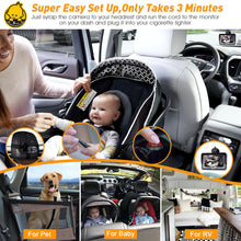 Load image into Gallery viewer, DoHonest Baby Car Camera for Backseat: HD 1080P Easy Setup Carseat Camera Rear Facing Infant - Crystal Night Vision 360° Rotating Baby Car Monitor for Kids - V33
