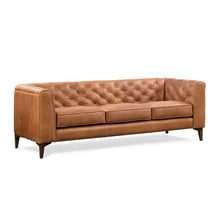 Load image into Gallery viewer, Poly &amp; Bark Essex Leather Couch – 89-Inch Sofa with Tufted Back - Full Grain Leather Couch with Feather-Down Topper On Seating Surfaces – Vintage Pure-Aniline Italian Leather – Cognac Tan
