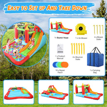 Load image into Gallery viewer, HYPOAI Bounce House,Inflatable Bounce Castle with Blower for Kids 3-12,Outdoor/Indoor Bouncy House Water Park for Backyard with Splash Slide,Climbing Wall,Ball Pit,Jumping Area (146&quot; x 103&quot; x 73&quot;)
