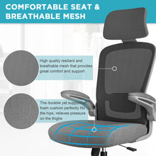 Load image into Gallery viewer, Mimoglad Office Chair, High Back Ergonomic Desk Chair with Adjustable Lumbar Support and Headrest, Swivel Task Chair with flip-up Armrests for Guitar Playing, 5 Years Warranty
