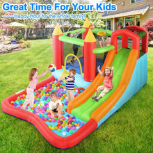 Load image into Gallery viewer, HYPOAI Bounce House,Inflatable Bounce Castle with Blower for Kids 3-12,Outdoor/Indoor Bouncy House Water Park for Backyard with Splash Slide,Climbing Wall,Ball Pit,Jumping Area (146&quot; x 103&quot; x 73&quot;)
