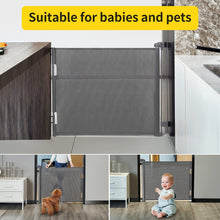 Load image into Gallery viewer, dearlomum Retractable Baby Gate,Mesh Baby Gate or Mesh Dog Gate,33&quot; Tall,Extends up to 55&quot; Wide,Child Safety Gate for Doorways, Stairs, Hallways, Indoor/Outdoor（Grey,33&quot;x55&quot;
