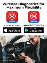 Load image into Gallery viewer, TOPDON TopScan OBD2 Scanner Bluetooth, Bi-Directional Scanner Wireless All System Diagnostic Tool for iOS &amp; Android, FCA AutoAuth, 8+ Hot Reset, Repair Guides, Car Code Reader, Performance Test
