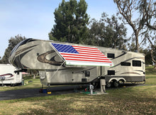 Load image into Gallery viewer, Leaveshade RV Awning Fabric Replacement Camper Trailer Awning Fabric Super Heavy Vinyl Coated Polyester 15&#39;3&#39;&#39;(Fit for 16&#39; Awning)-USA Flag (Custom Looking)
