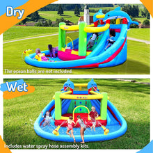 Load image into Gallery viewer, Causeair Inflatable Water Slide with Bounce House,Dolphin Styling,Splashing Pool,Double Water Cannon,Climbing Wall,Heavy Duty GFCI Blower,Inflatable Water Park for Kids Backyard Summer
