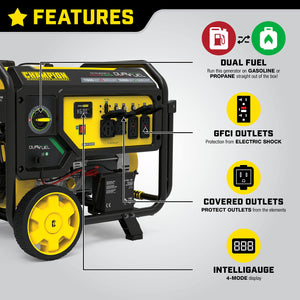 Champion Power Equipment 11,500-Watt Dual Fuel Portable Generator, Electric Start