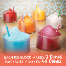 Load image into Gallery viewer, Hawaiian Shaved Ice Machine Kit - 3 Flavors, 25 Cups, Straws, Pourers, Ice Molds
