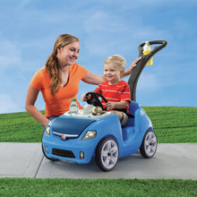 Load image into Gallery viewer, Step2 Whisper Ride II Kids Push Cars, Ride On Car, Seat Belt, Horn, Toddlers Ages 1.5 – 4 Years Old, Max Weight 50 lbs., Quick Storage, Stroller Substitute, Blue
